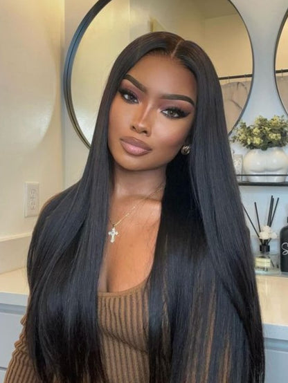 SLEEK Ready to go BLACK GLUELESS wig PRE EVERYTHING 180% Density