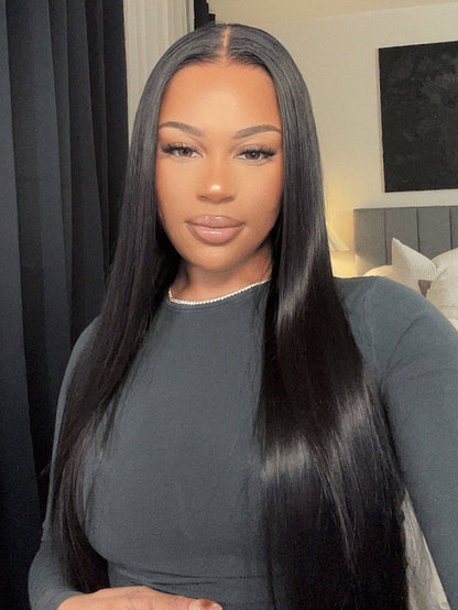 SLEEK Ready to go BLACK GLUELESS wig PRE EVERYTHING 180% Density