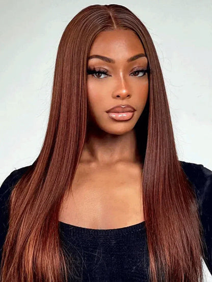 SLEEK Glueless Reddish Brown Wig- PRE EVERYTHING 180% density