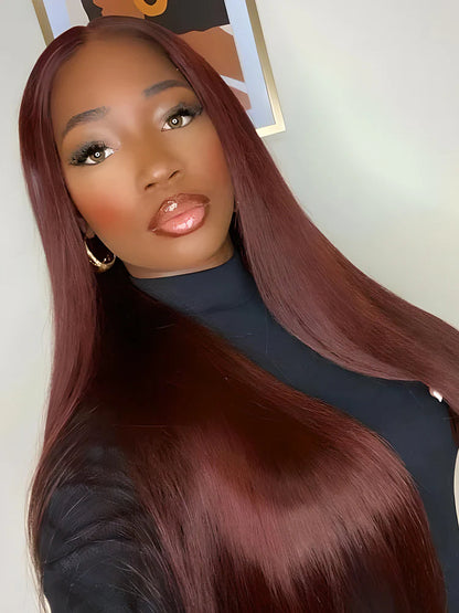 SLEEK Glueless Reddish Brown Wig- PRE EVERYTHING 180% density