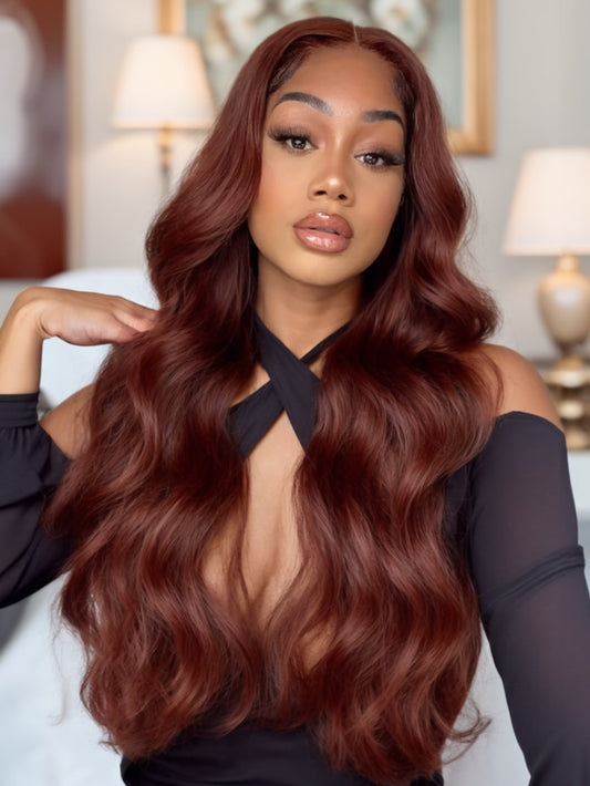 SLEEK Glueless Reddish Brown Wig- PRE EVERYTHING 180% density